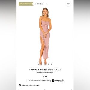 Revolve Pink Slip Dress. Size small. Worn twice.